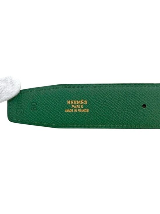 Hermes Belt Yellow Green Constance Waist 63 30 Togo Leather Logo Buckle